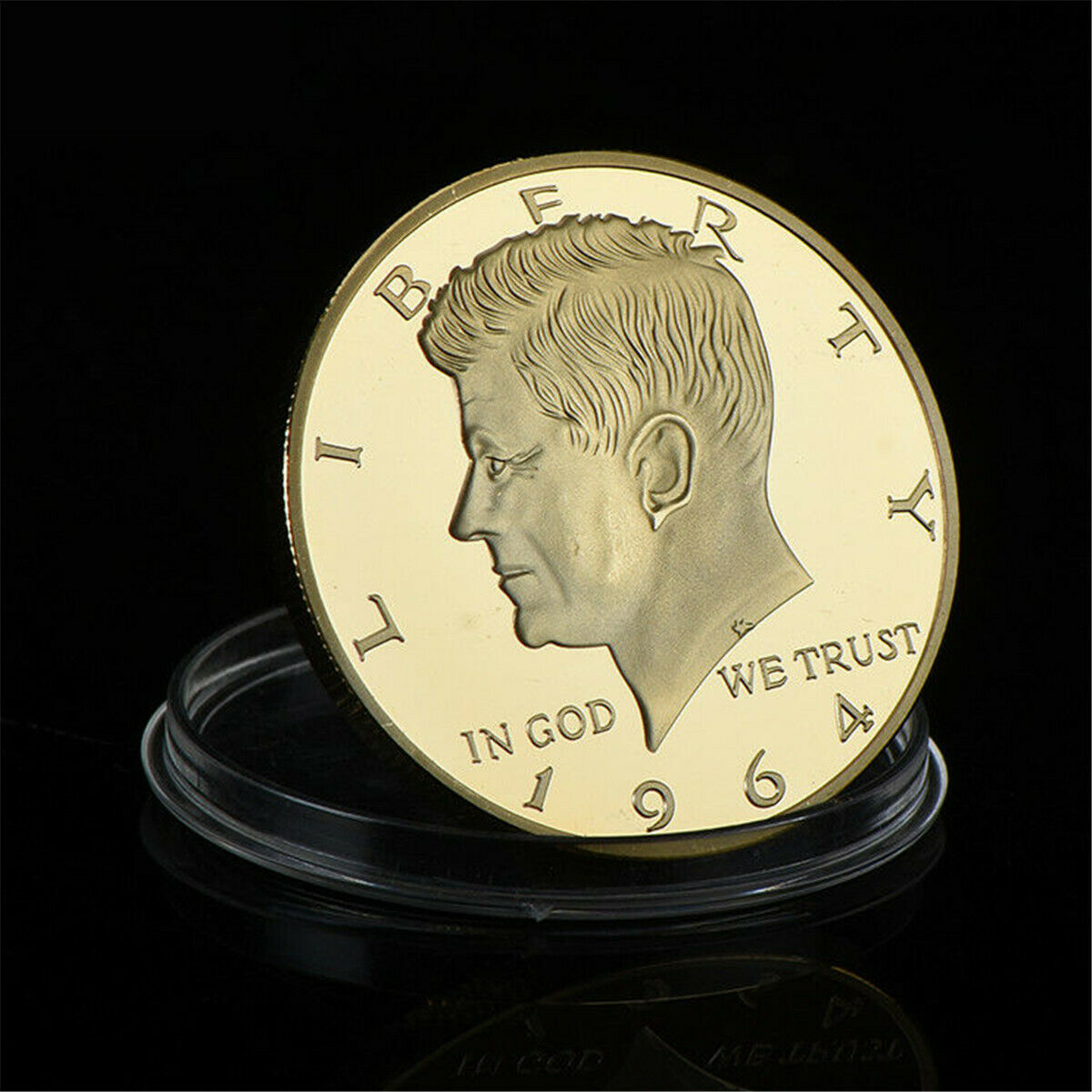 1964 Kennedy Half Dollar Gold Plated Commemorative Coin Size 40mm