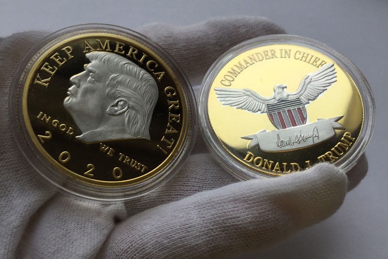 Donald Trump 2020 - Gold+Silver Plated Commemorative Coin - Size: 40mm * Bargain | eBay